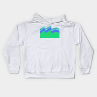 blue green water waves art Kids Hoodie